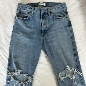 Agolde Women’s Light Blue Distressed Jeans 27